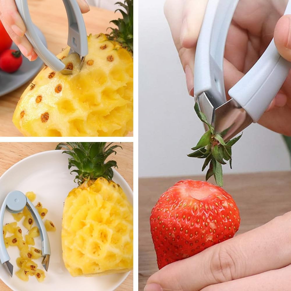 Pineapple Corer and Slicer Tool – 2-in-1 Stainless Steel Fruit Core Remover with Precision Claws | Compact Handheld Design for Pineapple, Guava, Pear & More